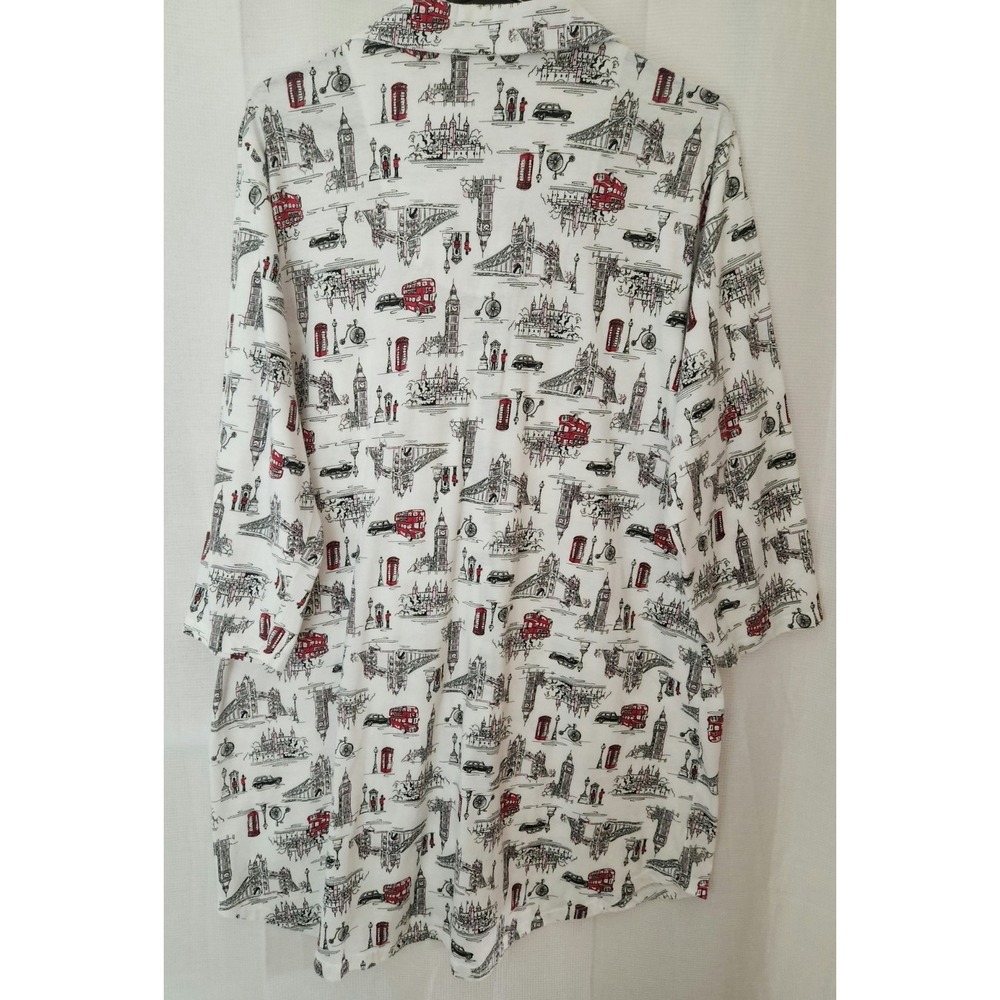 Laura Ashley Nightshirt Gown PJs XLARGE London Theme Designs Cotton Blend - Picture 2 of 5